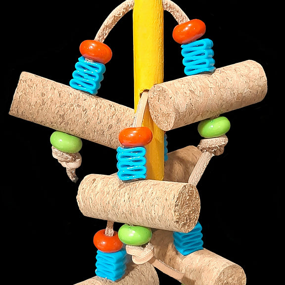 Joy Stick Cork Bird Toy for Conures, Cockatiels, Lovebirds, Quakers