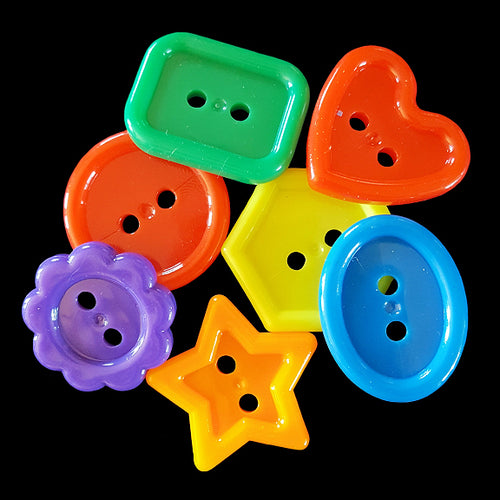 Brightly colored acrylic buttons measuring approx 1