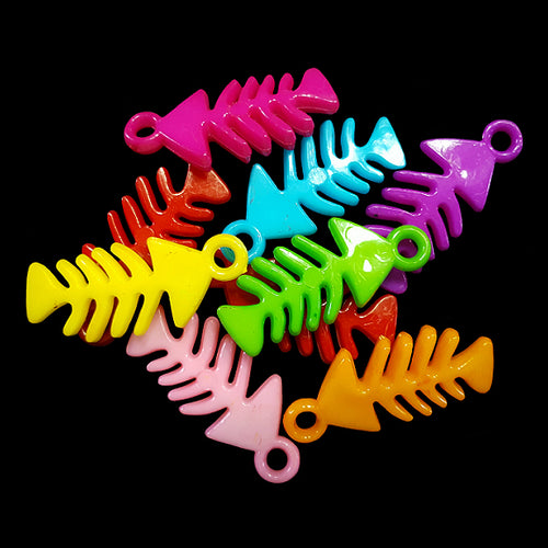 Acrylic fish bone charms measuring approx 5/8
