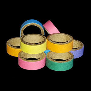 Non-toxic, bird safe compressed paper rings can be used as foot toys, slipped over small bird perches or added to existing toys. Approx size 1" x 3/8". 