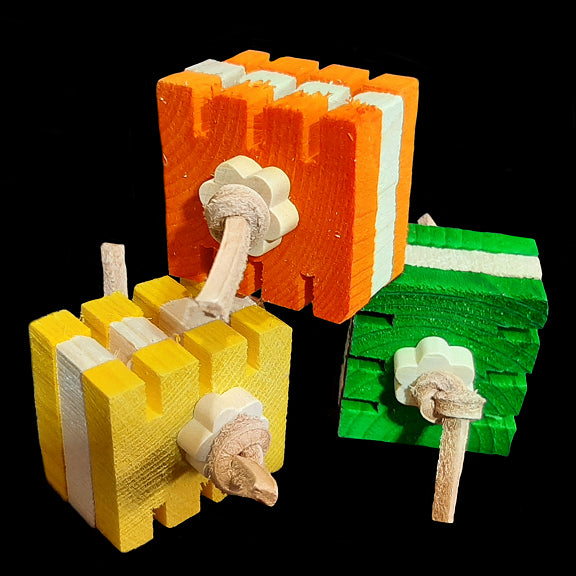 Chipper Foot Toy | Handheld Pine Wood Bird Toy for Small Parrots