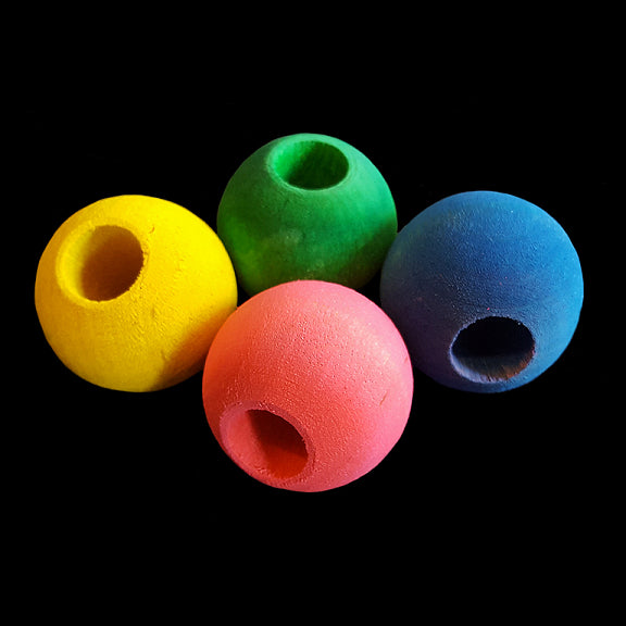 Brightly colored hardwood balls measuring approx 1