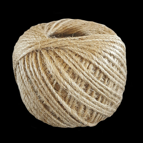 80 gram spool of 3 ply natural jute cord.  Use for small toys and parts with small holes.
