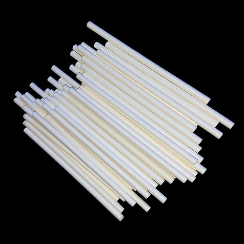 One pound of uncolored, rolled paper lollipop sticks measuring 3-1/2
