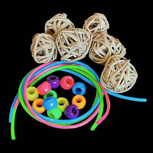 All you need to remake our Lucky Duck toy!  Kit includes six mini munch balls, pony beads and plastic lacing cord.