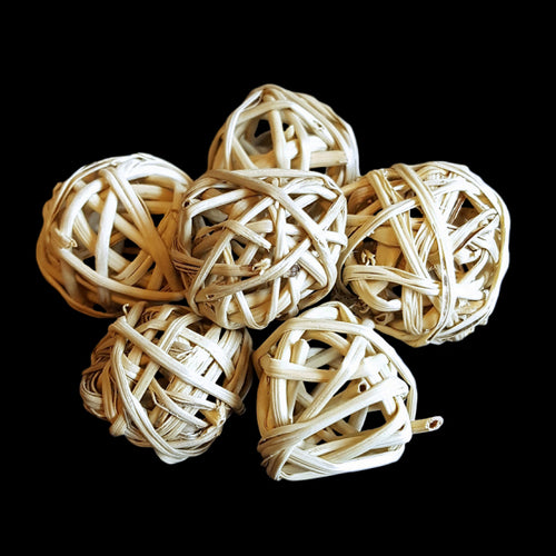 Natural woven vine balls measuring approx 3/4