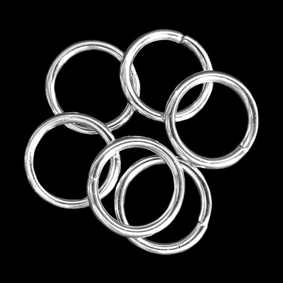 Unwelded nickel plated o-rings (aka jump rings) approx 1/2