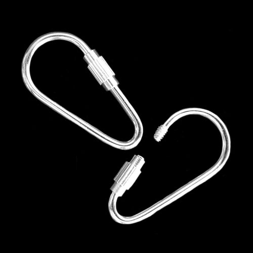 Nickel plated pear shaped quick links approx 1-3/8