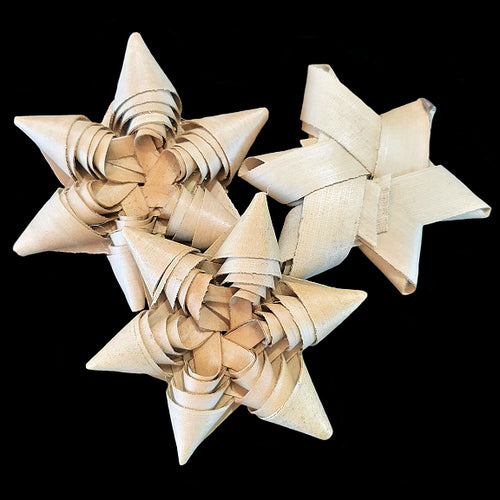 All natural, hand woven palm leaf stars approx 1/2