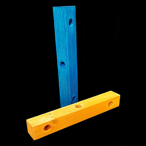 Brightly colored pine wood toy base measuring approx 1