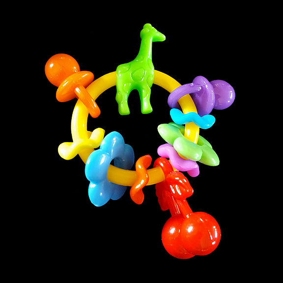 A lightweight foot toy designed for the little beaks! A thick plastic ring filled with an assortment of different rings, charms & beads to rattle and throw around. Each toy is slightly different, depending on the charms and beads used.
