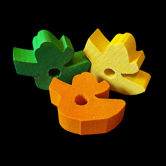 Brightly colored small hardwood ghosts measuring approx 1