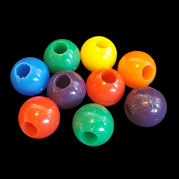 Round acrylic beads measuring 5/8
