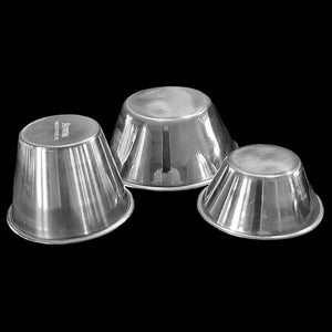 Stainless steel cups for toy making or treats.
