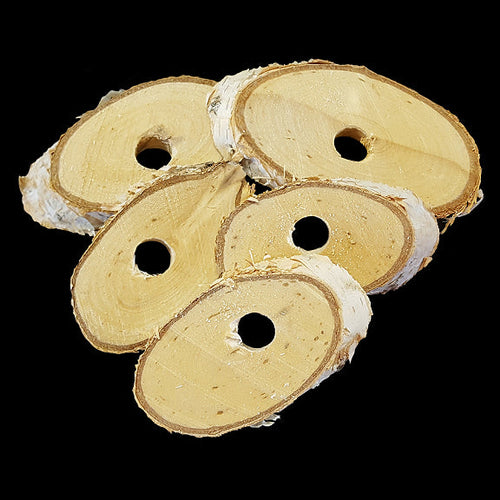 Natural birch slices measuring 1/4
