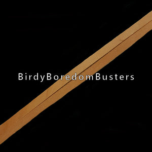 Bird-safe vegetable tanned leather strips measuring approx 1/4" by 24" in length.