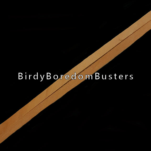 Bird-safe vegetable tanned leather strips measuring approx 1/4