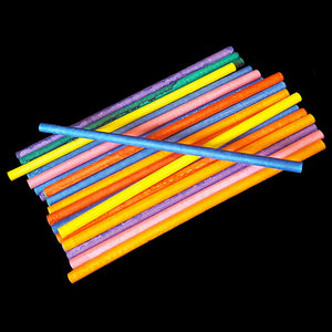 Brightly colored rolled paper lollipop sticks measuring 3-1/2" by 1/8". Use for birds of all sizes.