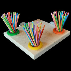 Paper Perch Pine Wood Platform Perch with Paper Lollipop Sticks for Small Parrots